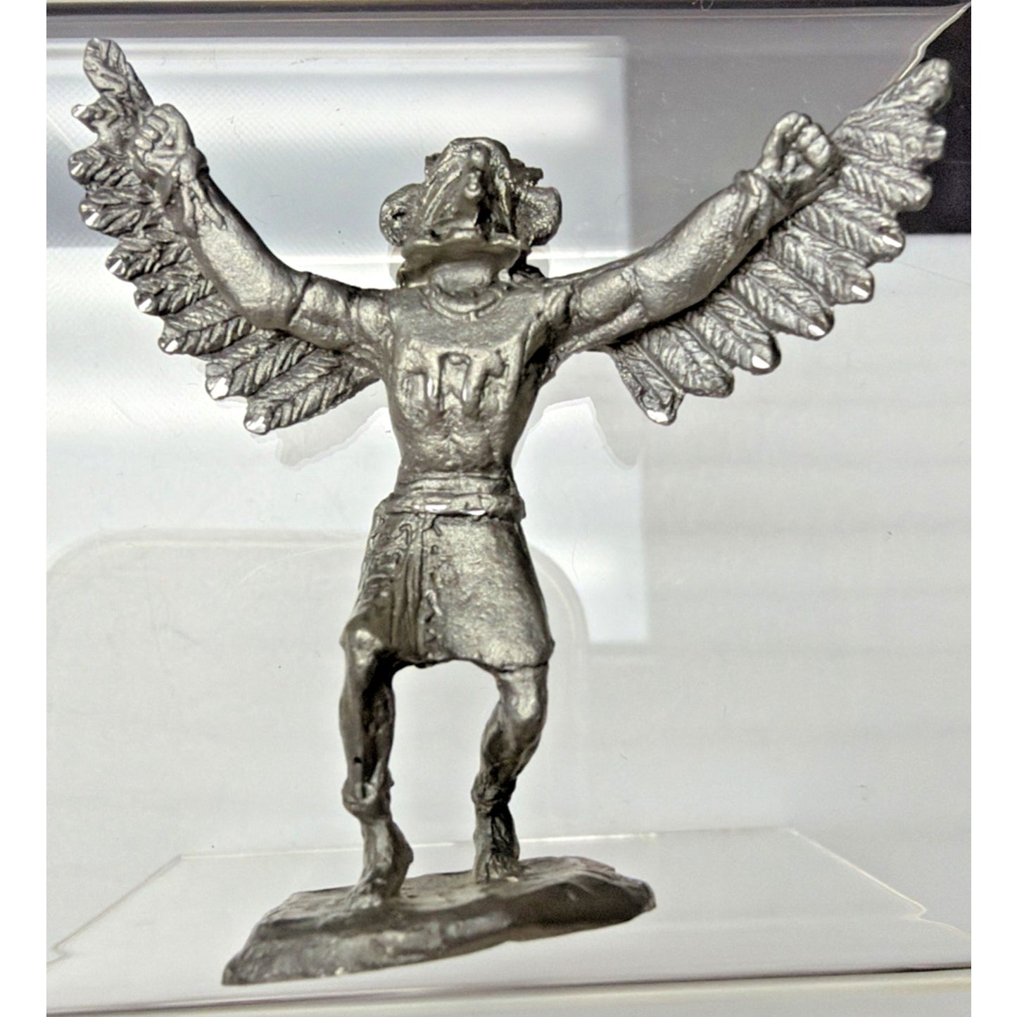 Lot of 2 Pewter Native American Kachina Dancer Indian Chief Figurines Turquoise