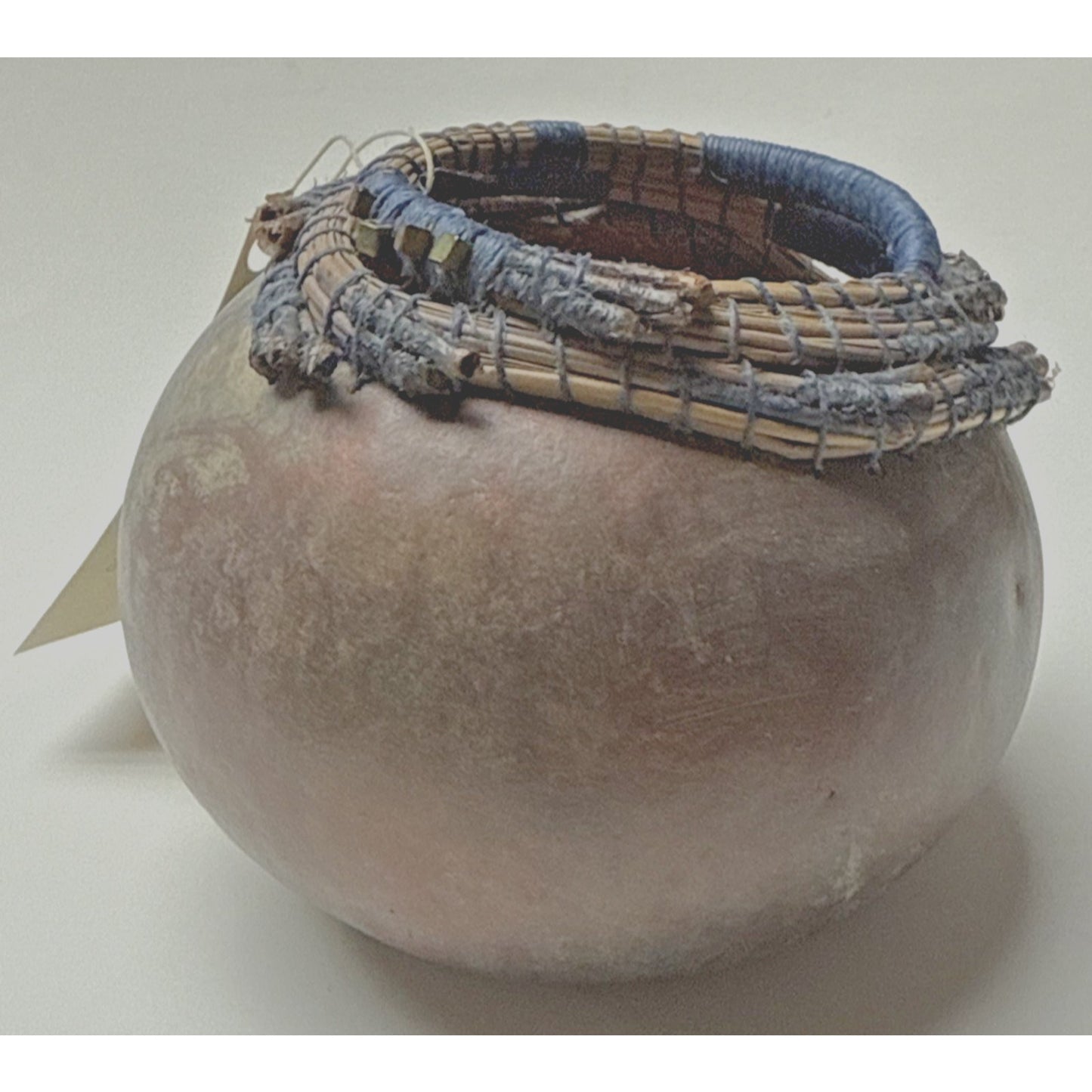 Vintage Phyl Campbell Handmade Gourd Basket Beadwork Signed