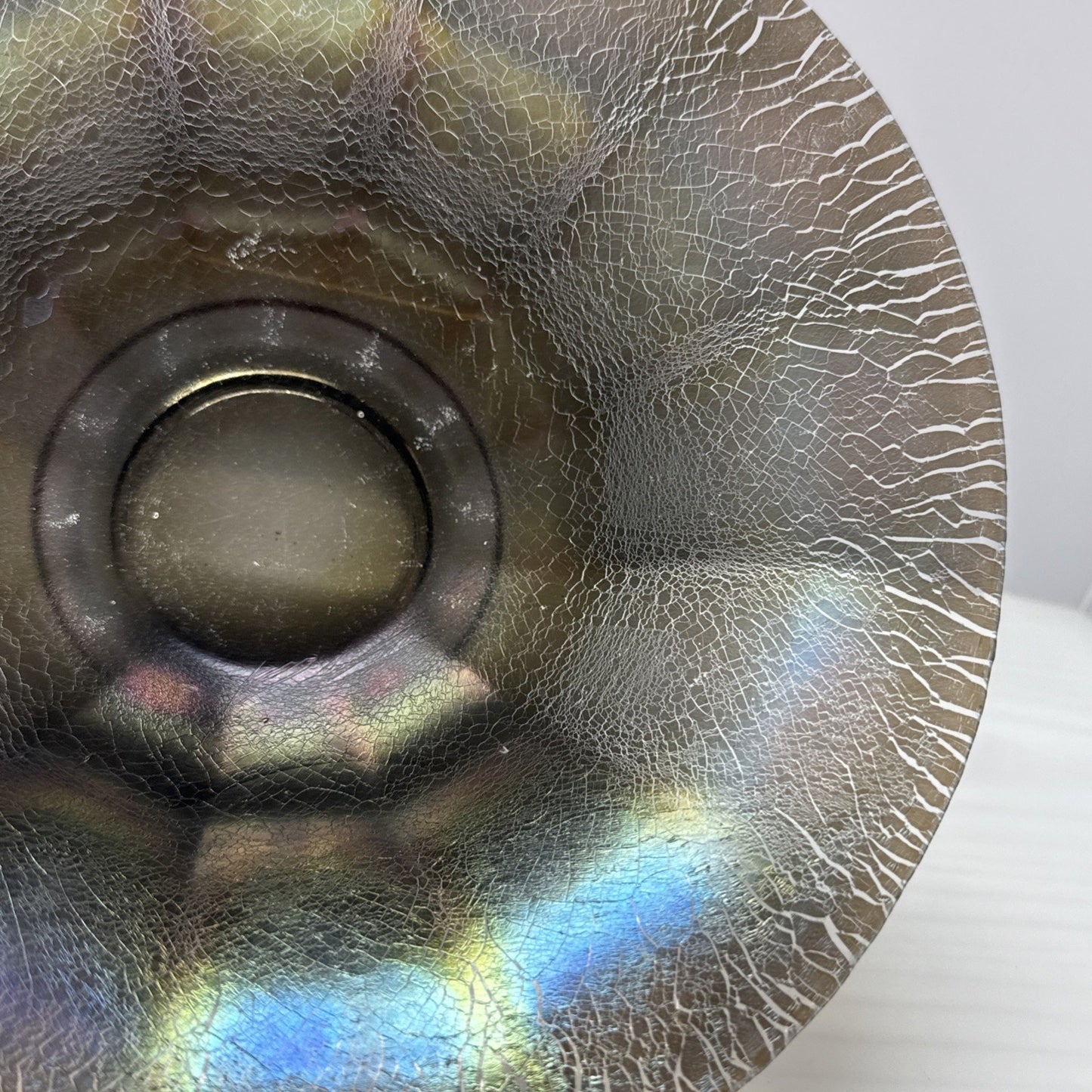 Vintage Imperial Glass Smoke Carnival Stretch Wide Panel Bowl Flare Rim As Is