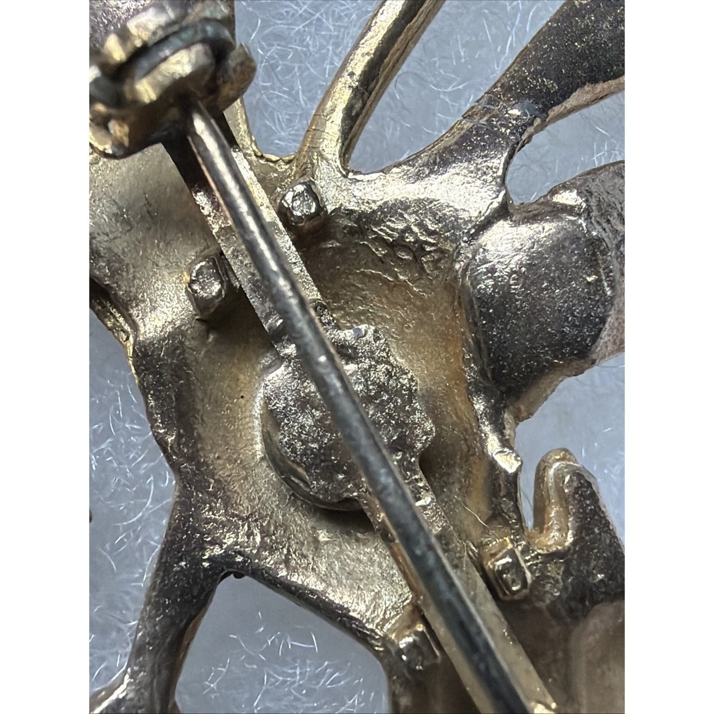 Vintage Roadrunner Natty Bird Pin Brooch Stork Gold Tone Enamel Top Hat Cane