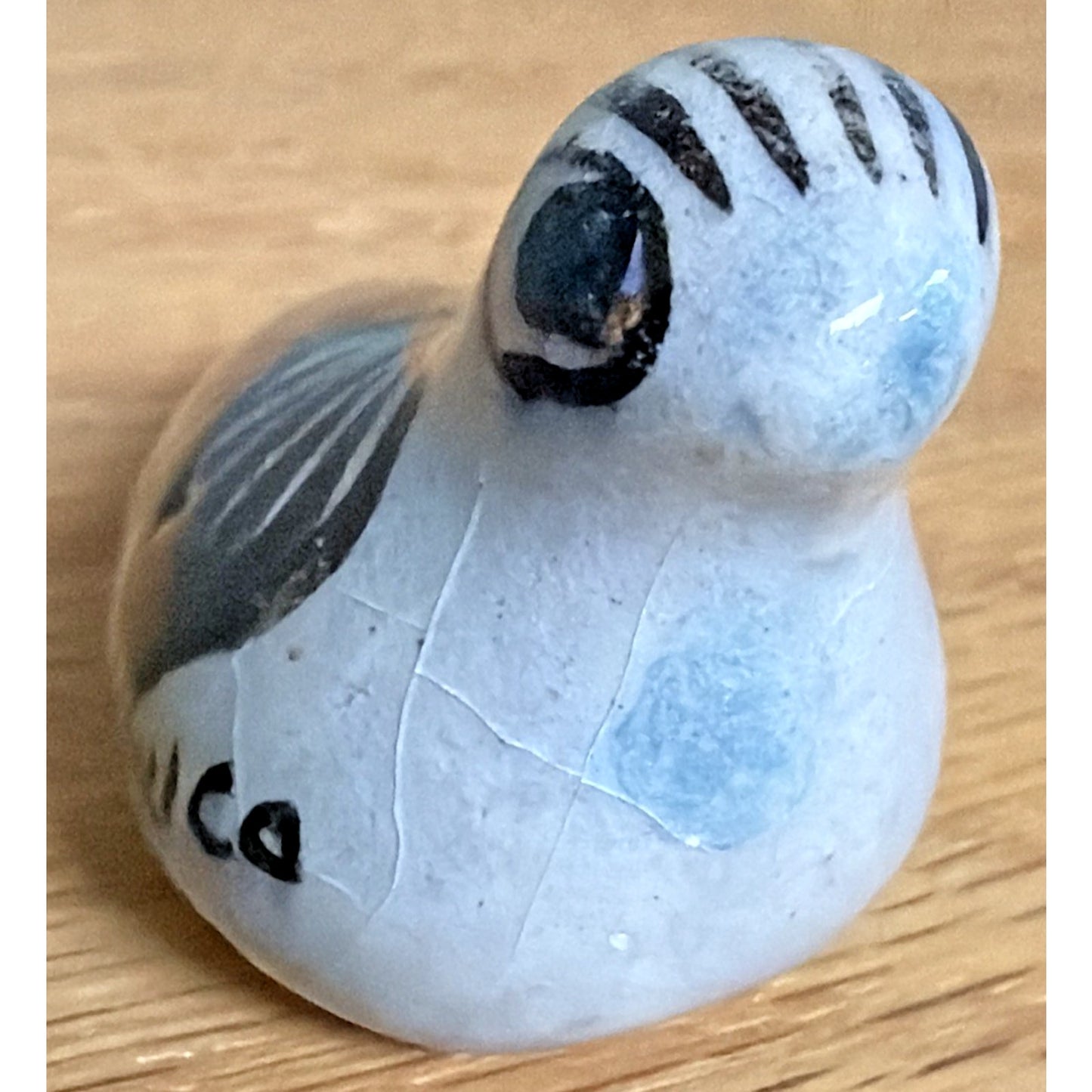 Vtg Mexican Tonala Pottery Mini Bird Hand Painted Glazed Floral Signed As Is