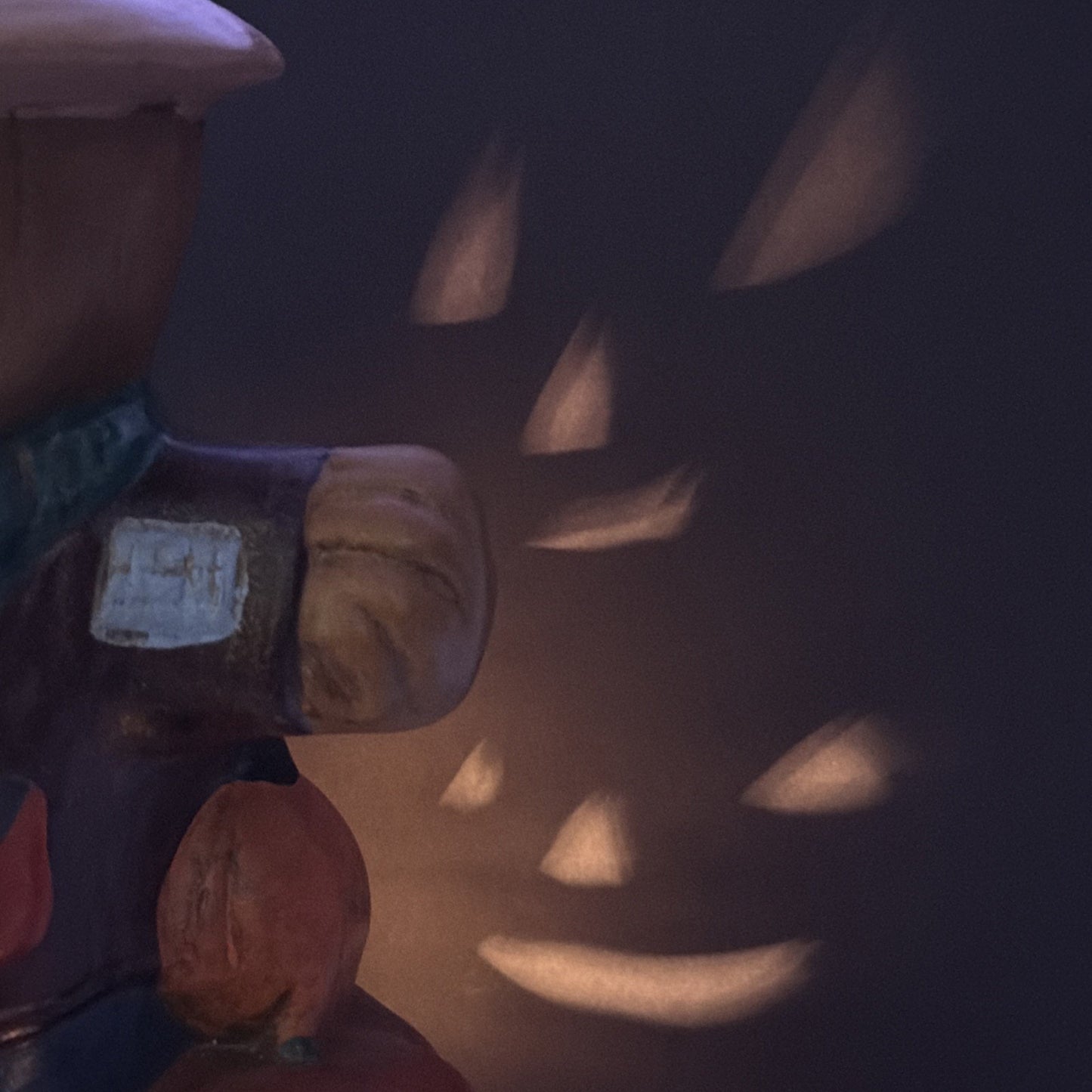 Vintage Ceramic Scarecrow Lamp Hand Painted Pumpkin Jack O Lantern Reflection