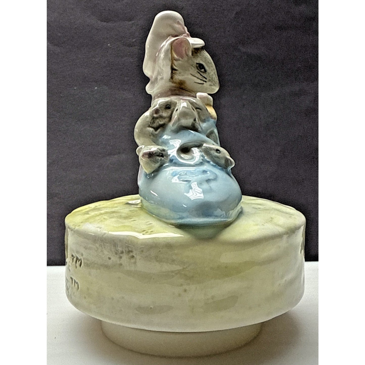 Beatrix Potter Old Woman Who Live in a Shoe Porcelain Schmid Rotating Music Box