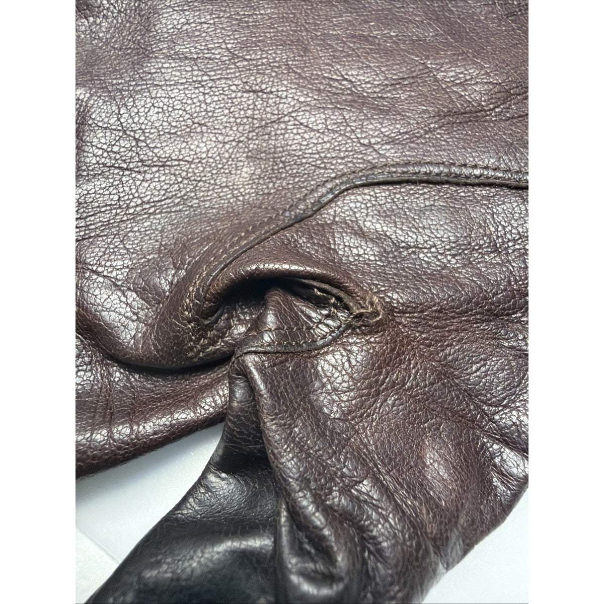Vintage Launder Leather Brown Gloves Washable Table Cut Size 7.5 As Is