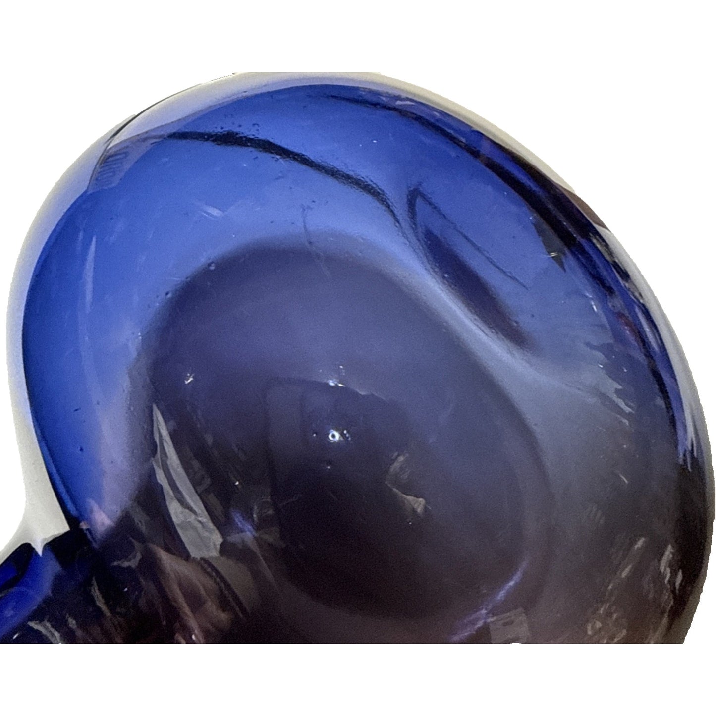 MCM Poland Art Glass Vase Abstract Dual Color Purple Amethyst Blue As-Is