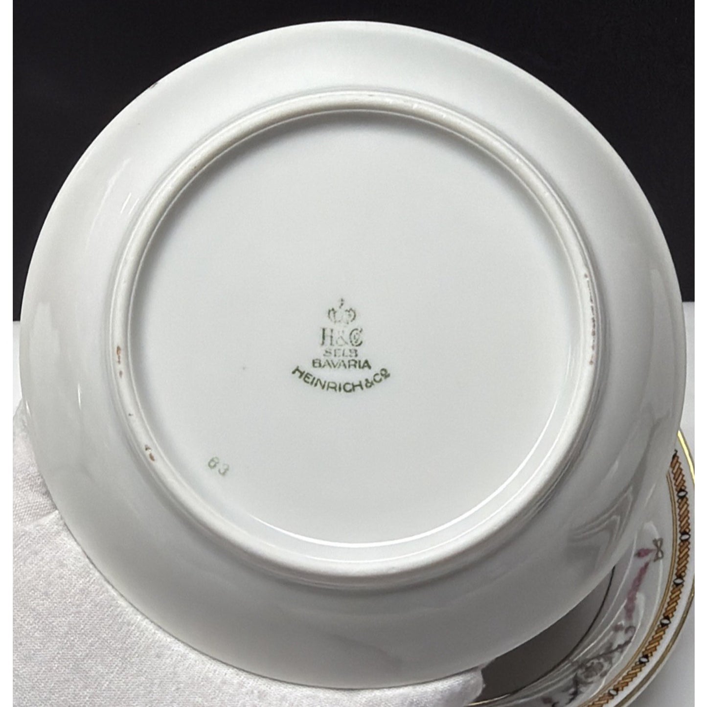 Lot of 4 HC Selb Bavaria Heinrich Co Fruit Dessert Bowls Pink Swag Roses White