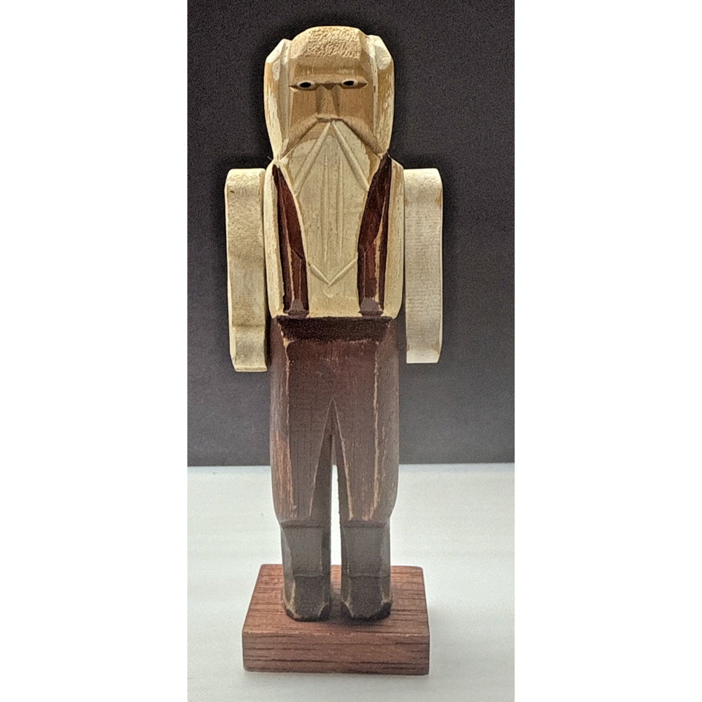 Vintage MeraVic Christmas Wood Carved Santa Claus Painted Jointed Read