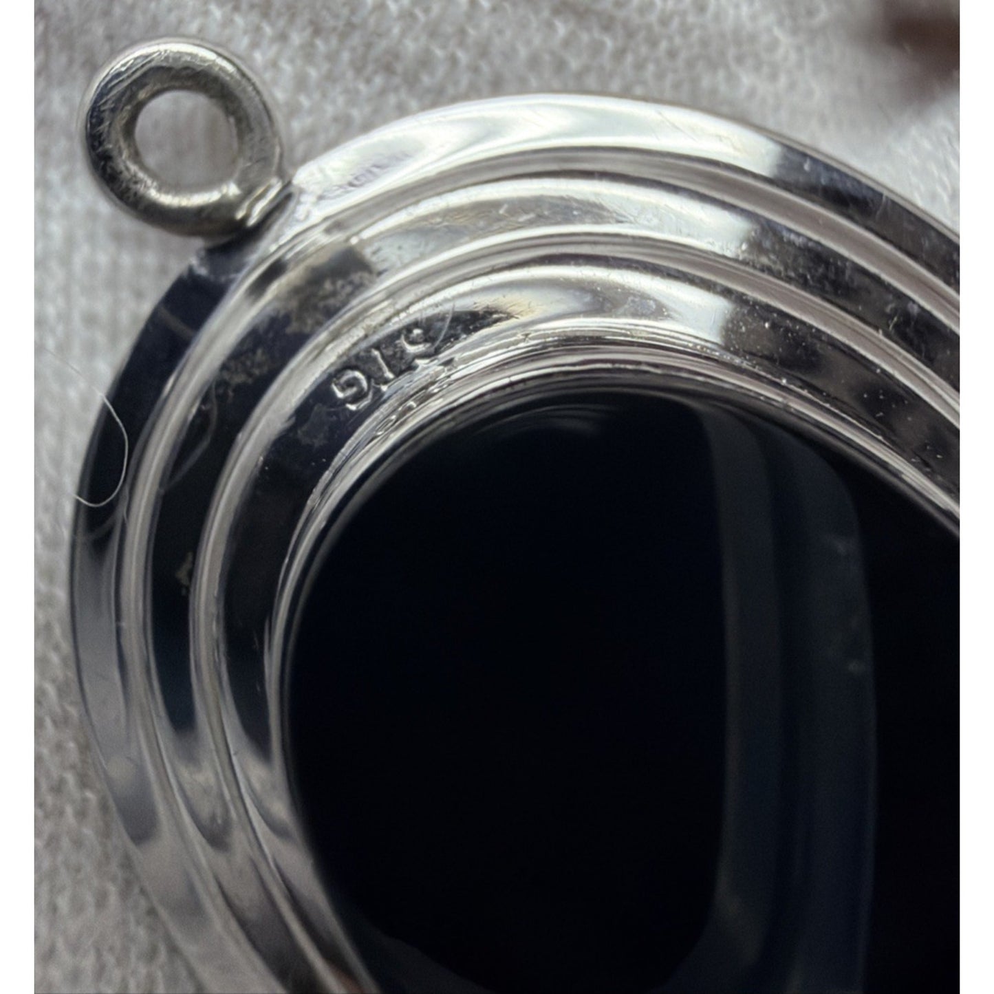 MCM A&Z Sterling Hayward STG Black Onyx Pendant Ribbed Read As-Is