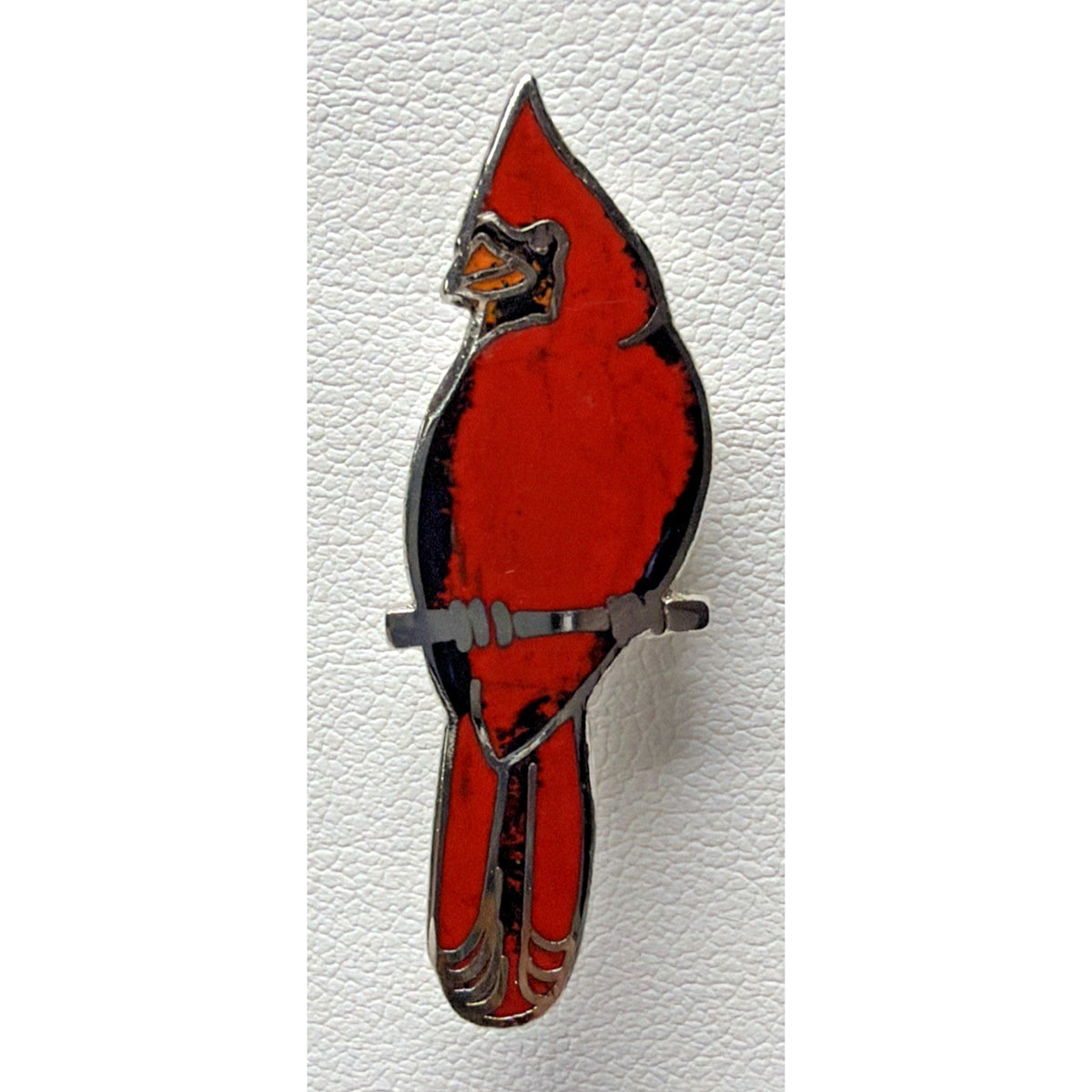 Vintage MAFCO Red Cardinal Bird Lapel Pin Enamel Nature Wildlife As Is
