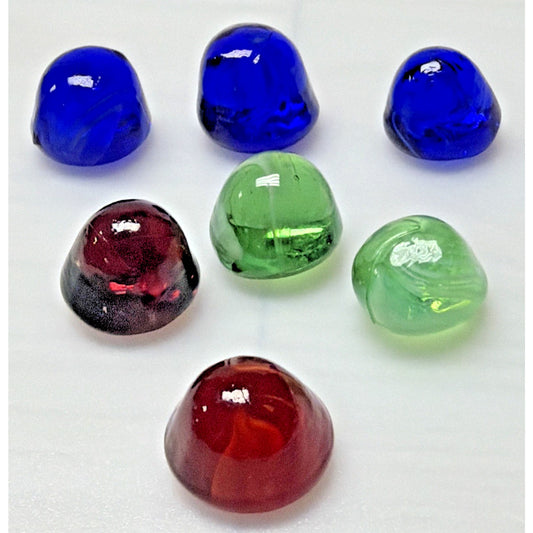 Vintage Lot of 7 Slag Swirl Marbles Cadmium Multicolor Irregular Shape As Is