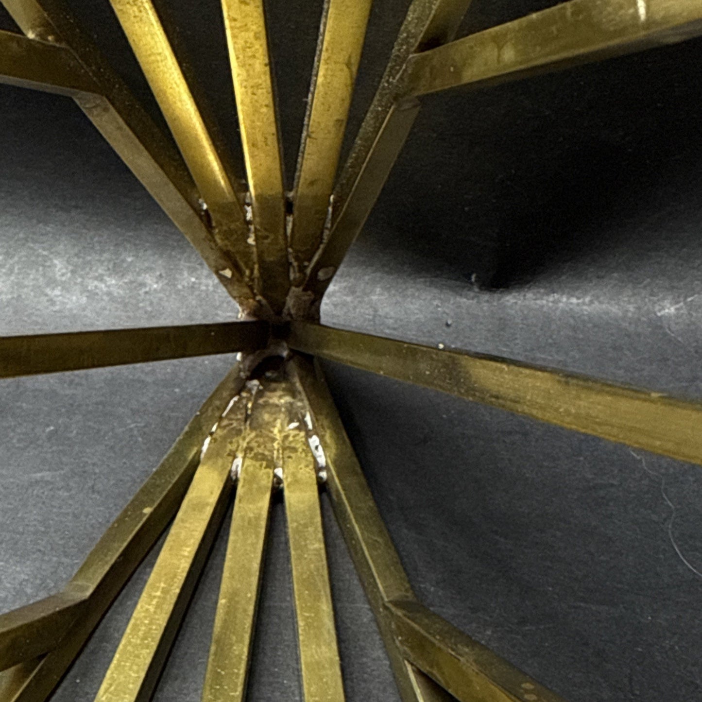 Lot of 2 Brass Geometric Architectural Pyramids Large As-Is