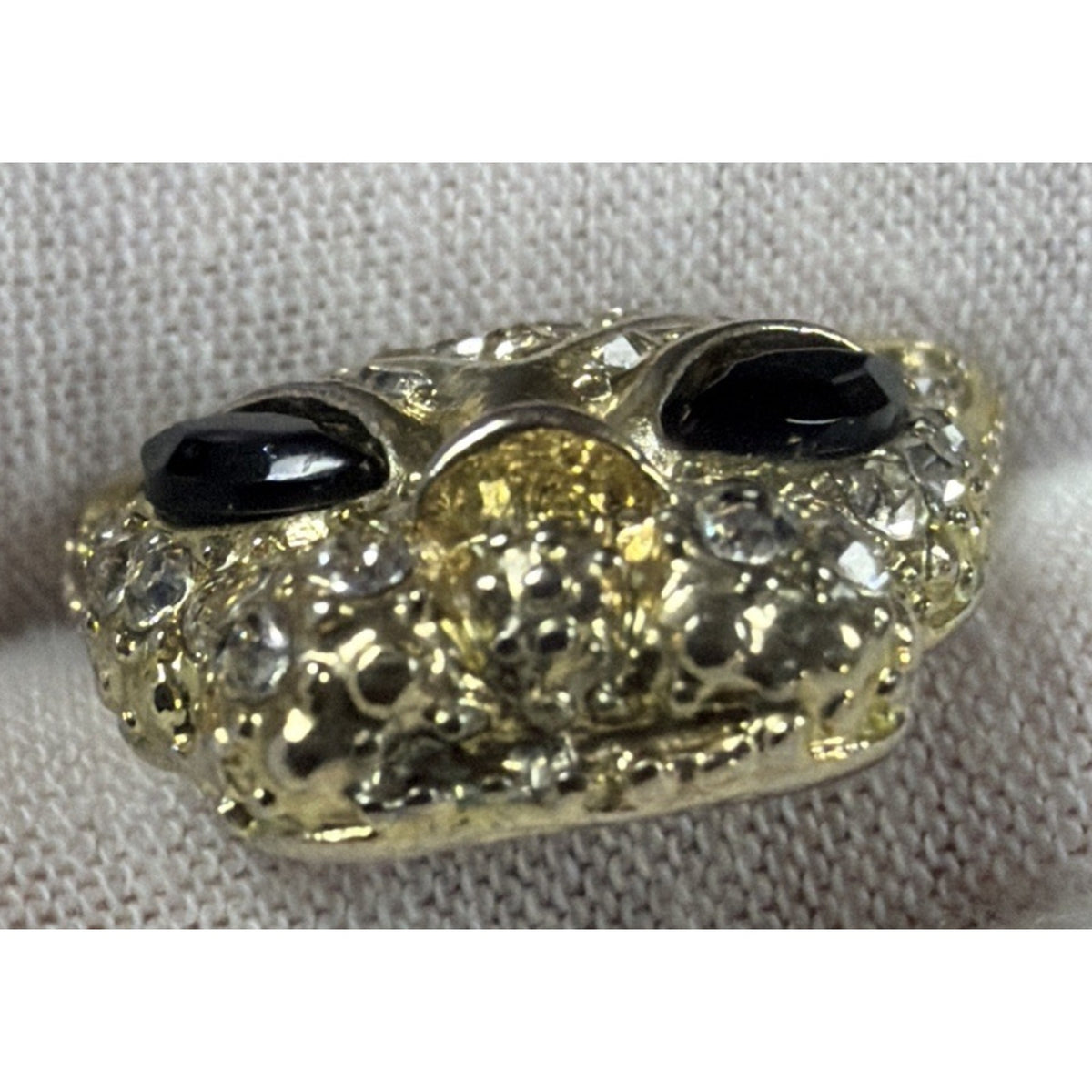 Vintage Pave Crystal Rhinestone Leopard Panther Pendent Necklace Read