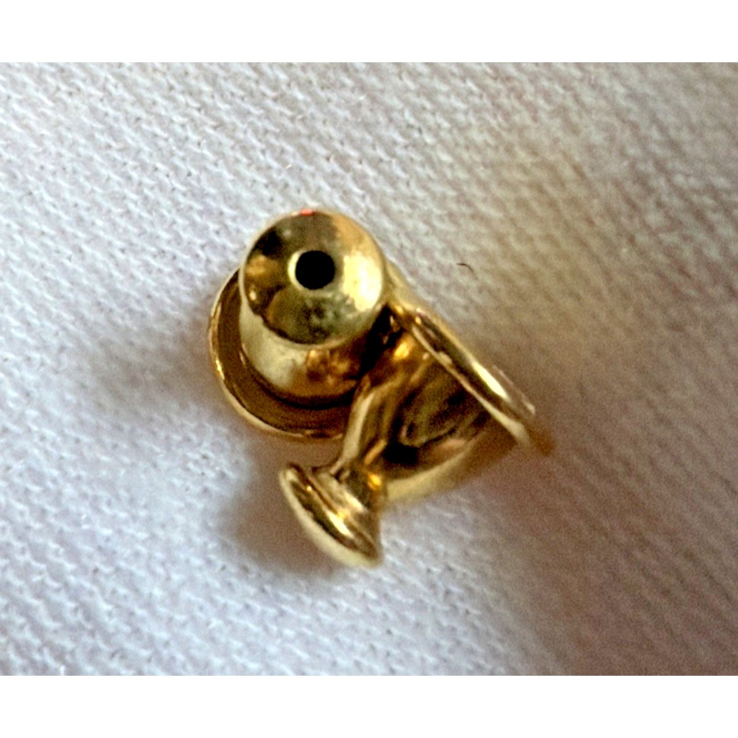 Vintage Monet Gray Large Ball Sphere Black Faux Pearl Stud Earrings Gold Tone