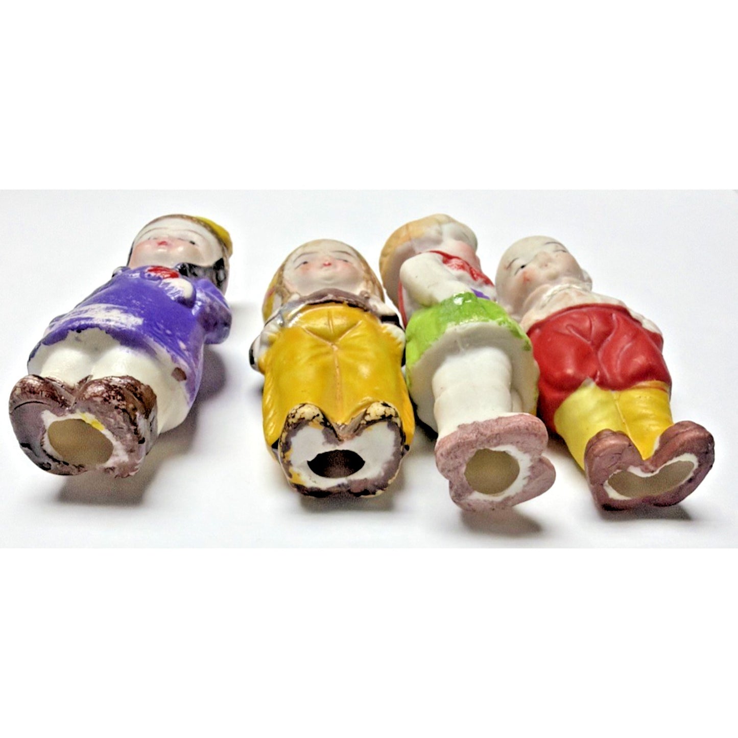 Old Lot of 8 Bisque Porcelain Penny Dolls Foreign Dolls Made in Japan As Is