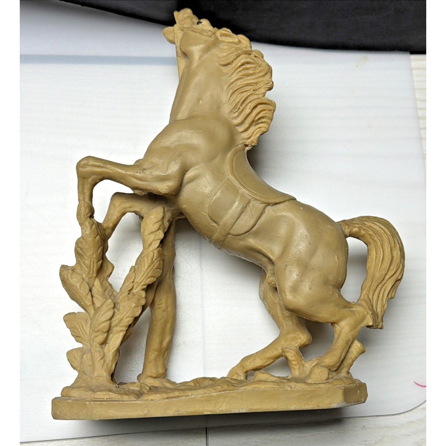 Vtg Italian Horse Sculpture Cowgirl Woman Domatrice Alabaster Composite Carving