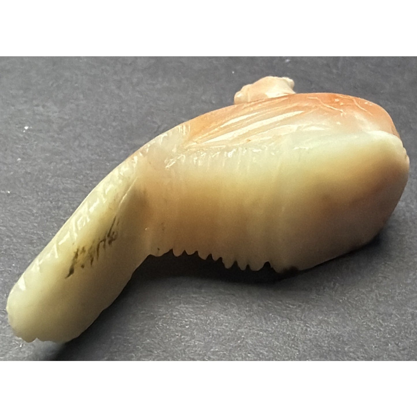 Old Chinese Hand Carved Hetian Jade Nephrite Bird Peacock Figurine Signed As Is