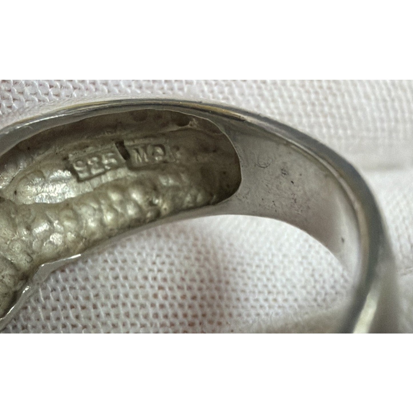 Vintage Sterling Silver Fluted Crossover Knot Ring Sz 8