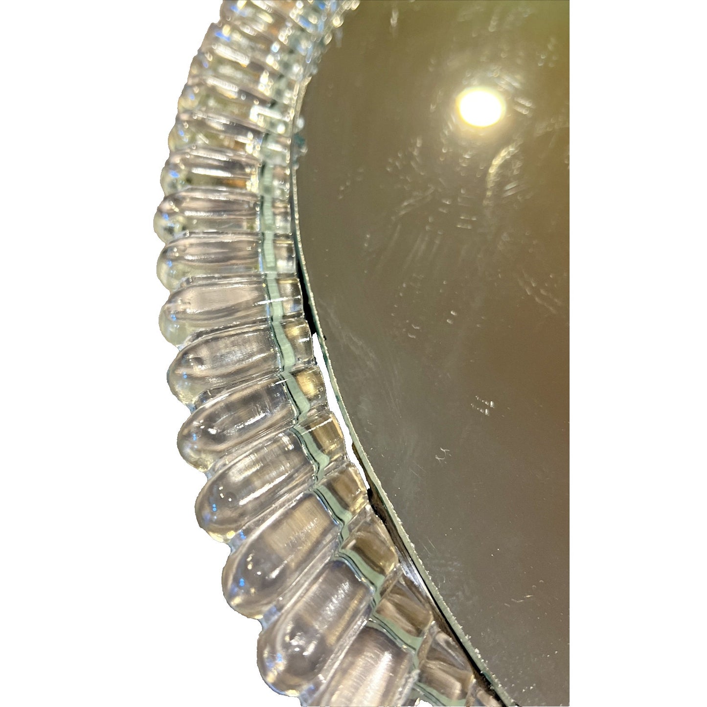 Vintage Ornate Glass Vanity Tray Dresser Mirror Aged Glass Fanned As Is