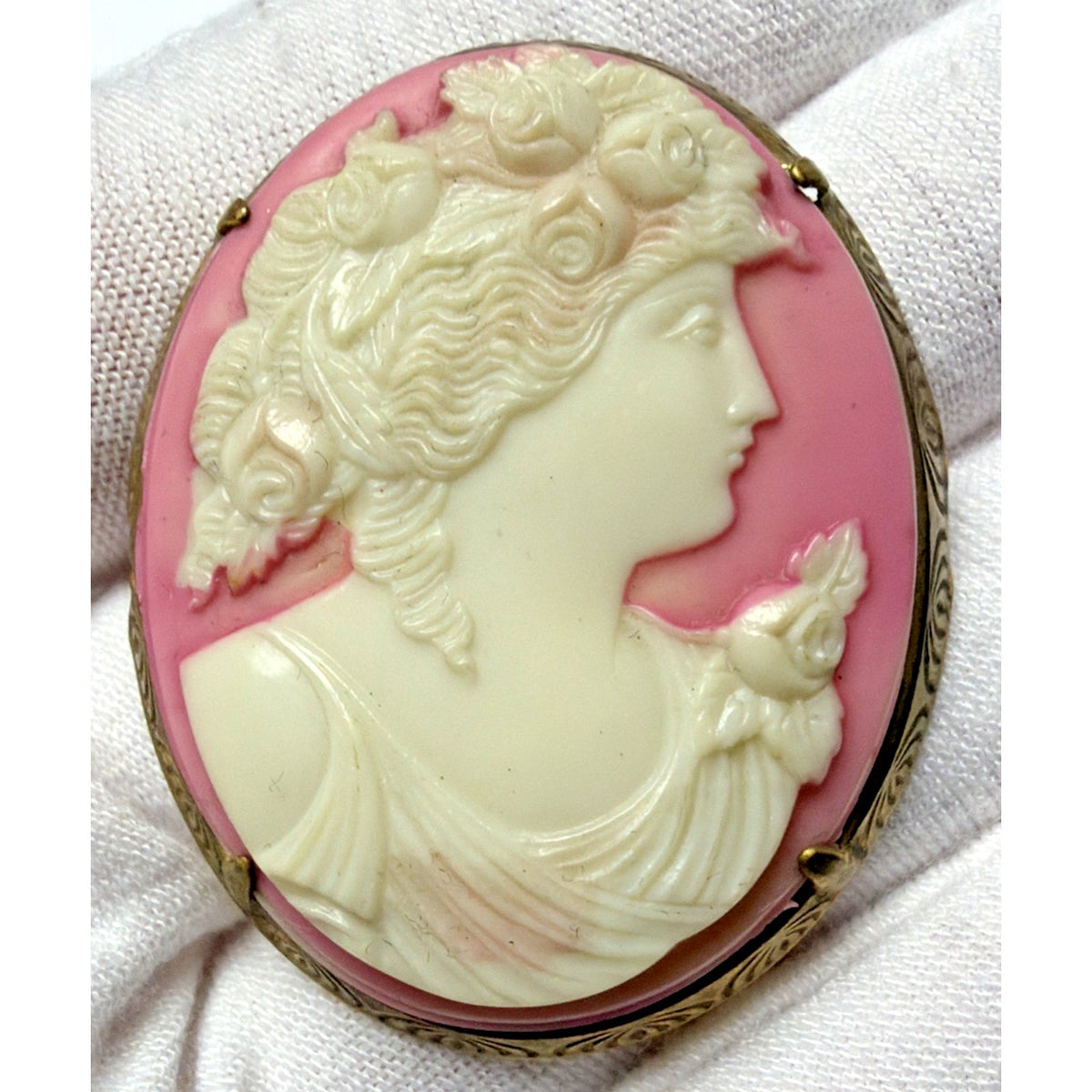 Vintage Lot of Cameo Jewelry Pins Brooches Sarah Coventry Clip Earrings As Is