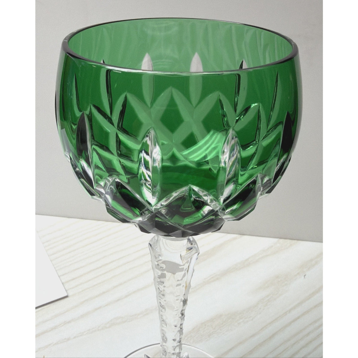 Vintage Lot of 4 Ajka Arabella Hock Crystal Wine Glass Cut To Clear