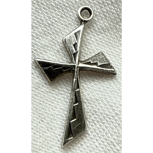 Vintage Southwest Sterling Silver Cross Pendant Delicate