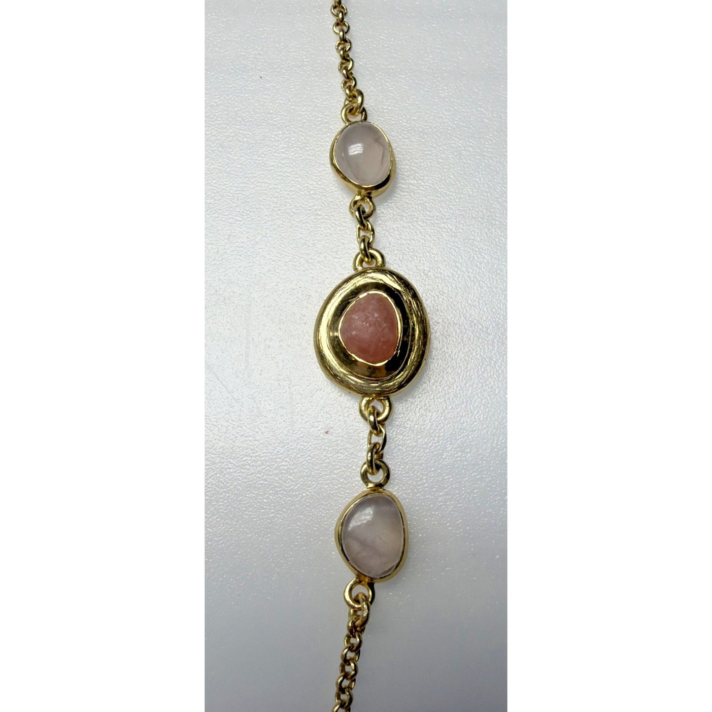 Cole Haan Semi Precious Gemstone Cabochon Station Necklace Gripoix Style Long