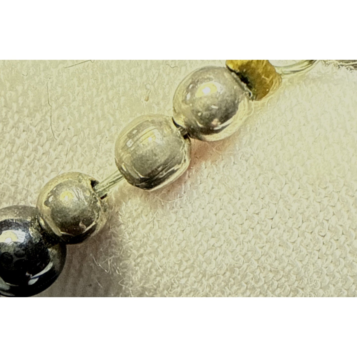 Navajo Pearl Hematite Sterling Silver Inlay Beaded Necklace