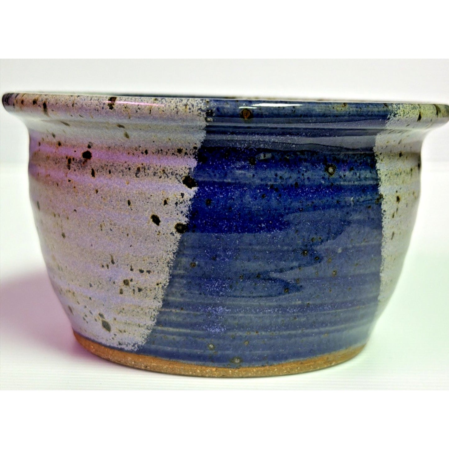 Studio Art Pottery Stoneware Bowl Glazed Speckled Multicolor Blue