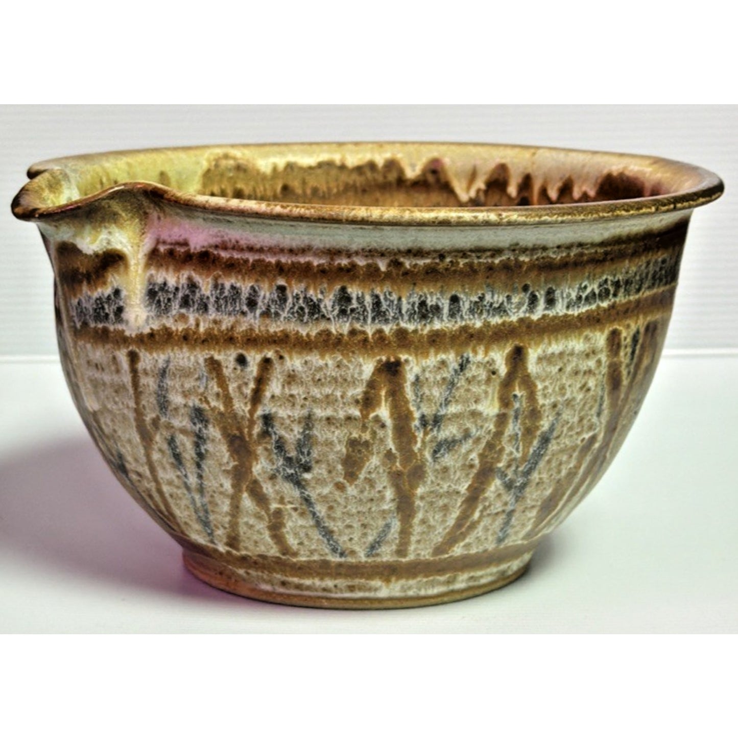 Vintage Dan Keegan Stoneware Art Pottery Pitcher Handled Bowl Glazed Abstract