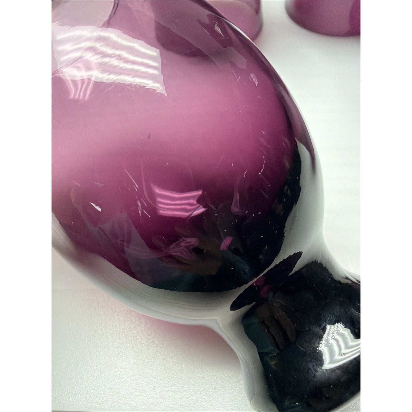 MCM Lot of 4 Eva Zeisel Bryce Bros Silhouette Purple Amethyst Footed Tumblers