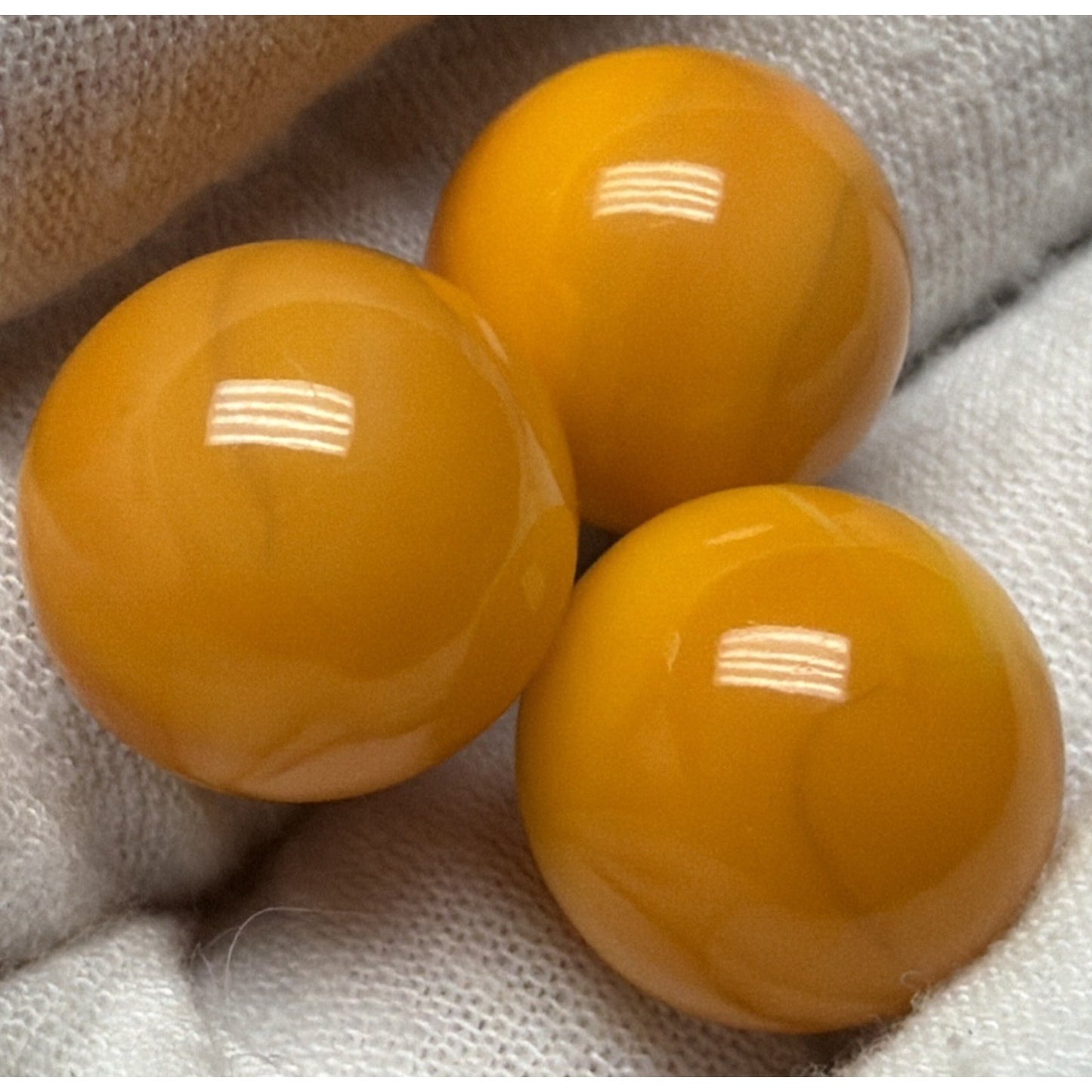 Vtg Lot of 3 Vitro Agate Marble King Orange Marmalade Jelly Butterscotch