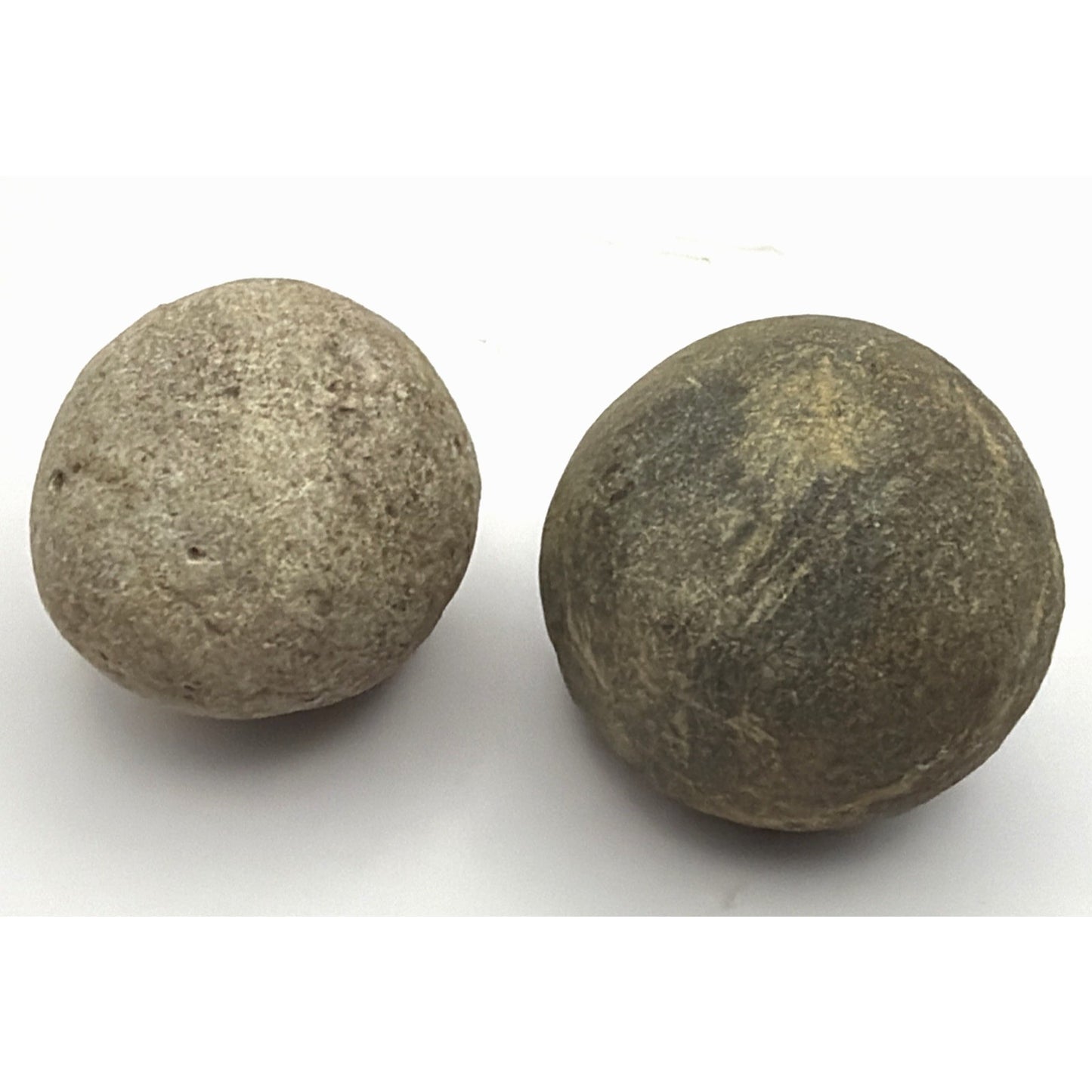 Old Lot of 2 Native American Mano Grinding Tools Stone Round Marbles IA