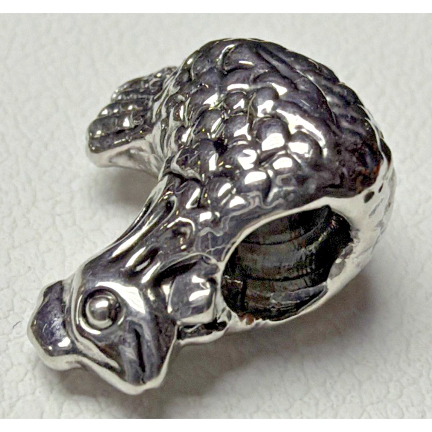 Vintage Sterling Silver Rooster Hen Chicken Bead Charm