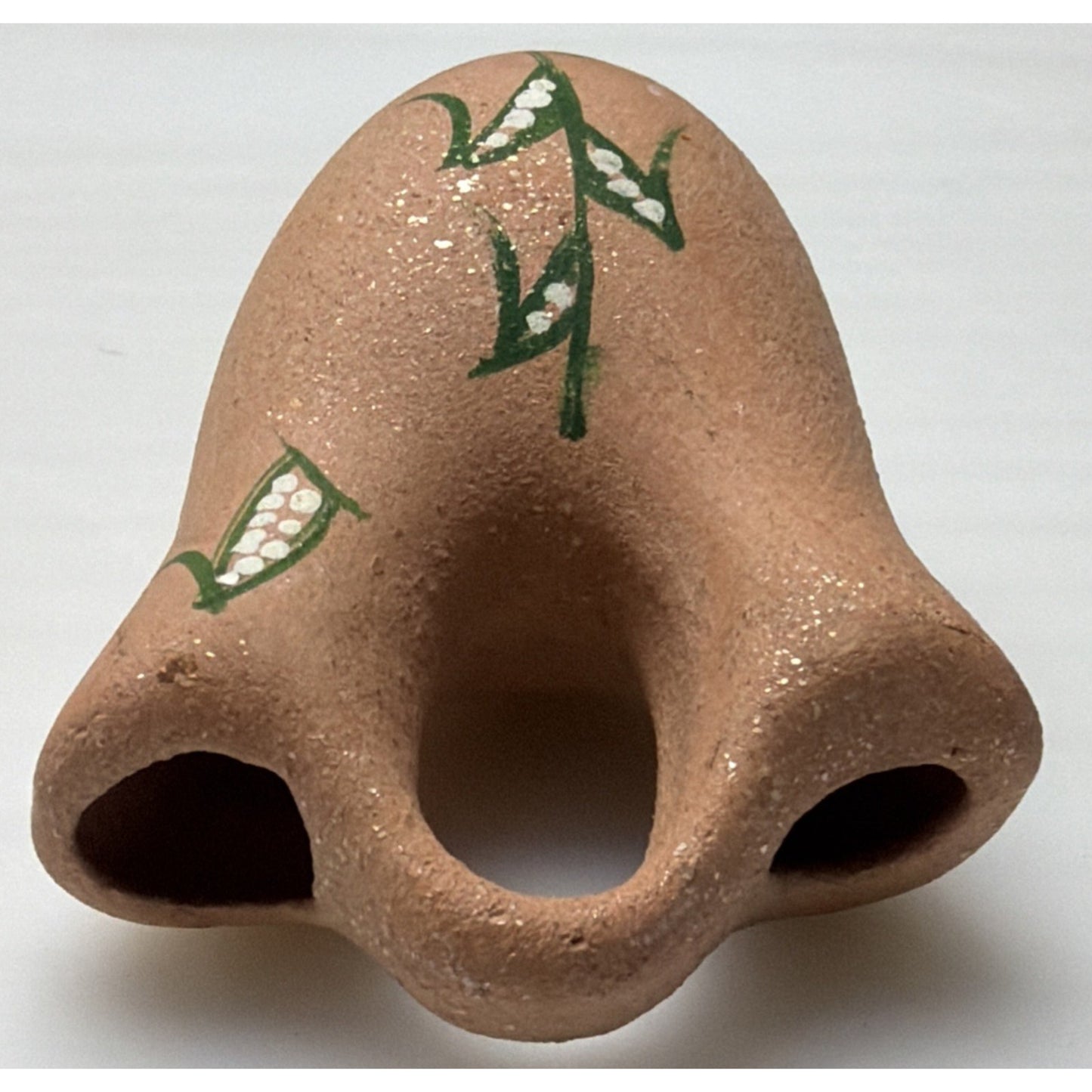 Vintage Micaceous Clay Pottery Mini Wedding Vase Hand Painted