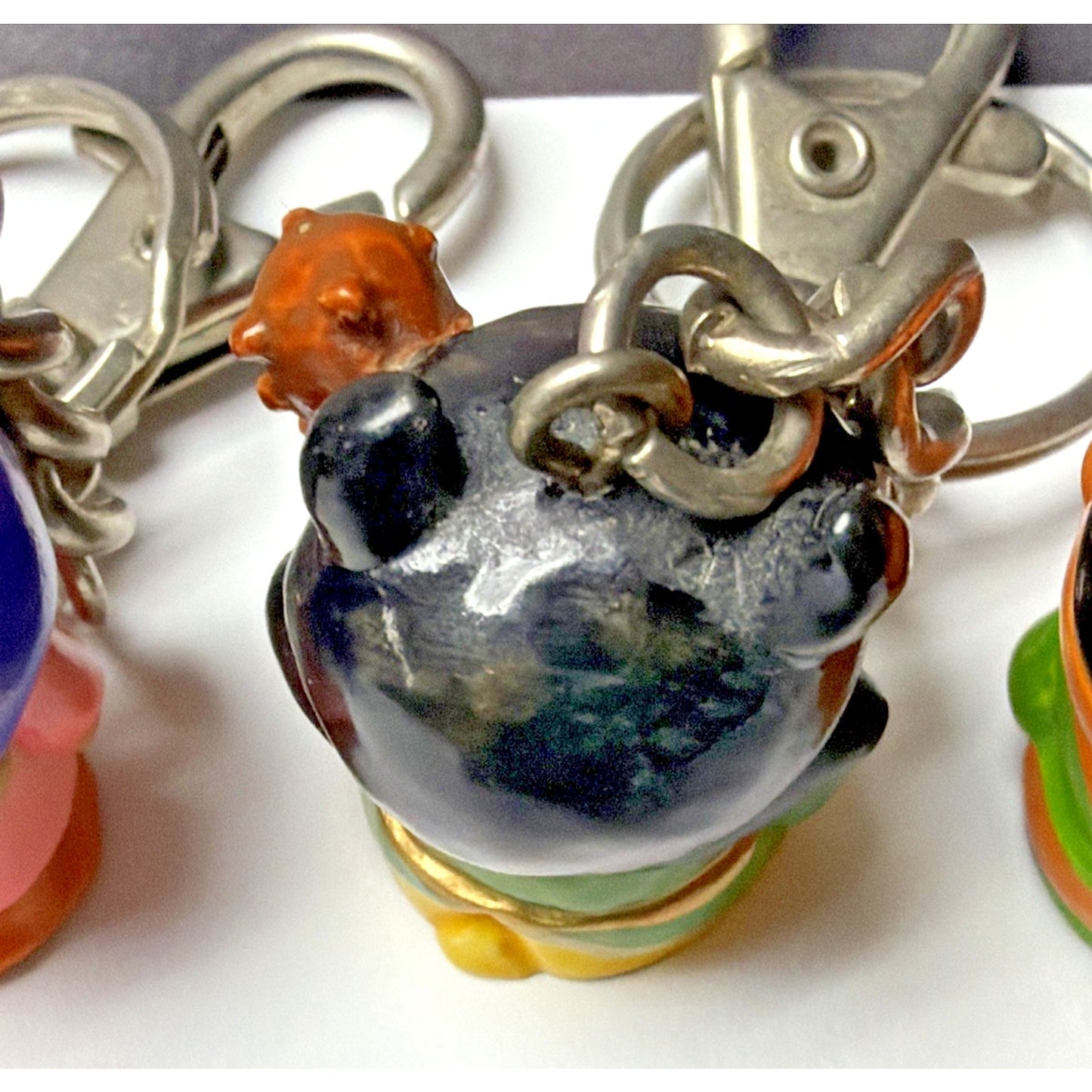 Vintage Lot of 5 Japanese Asian Folklore Keychains Anime Figurines As Is