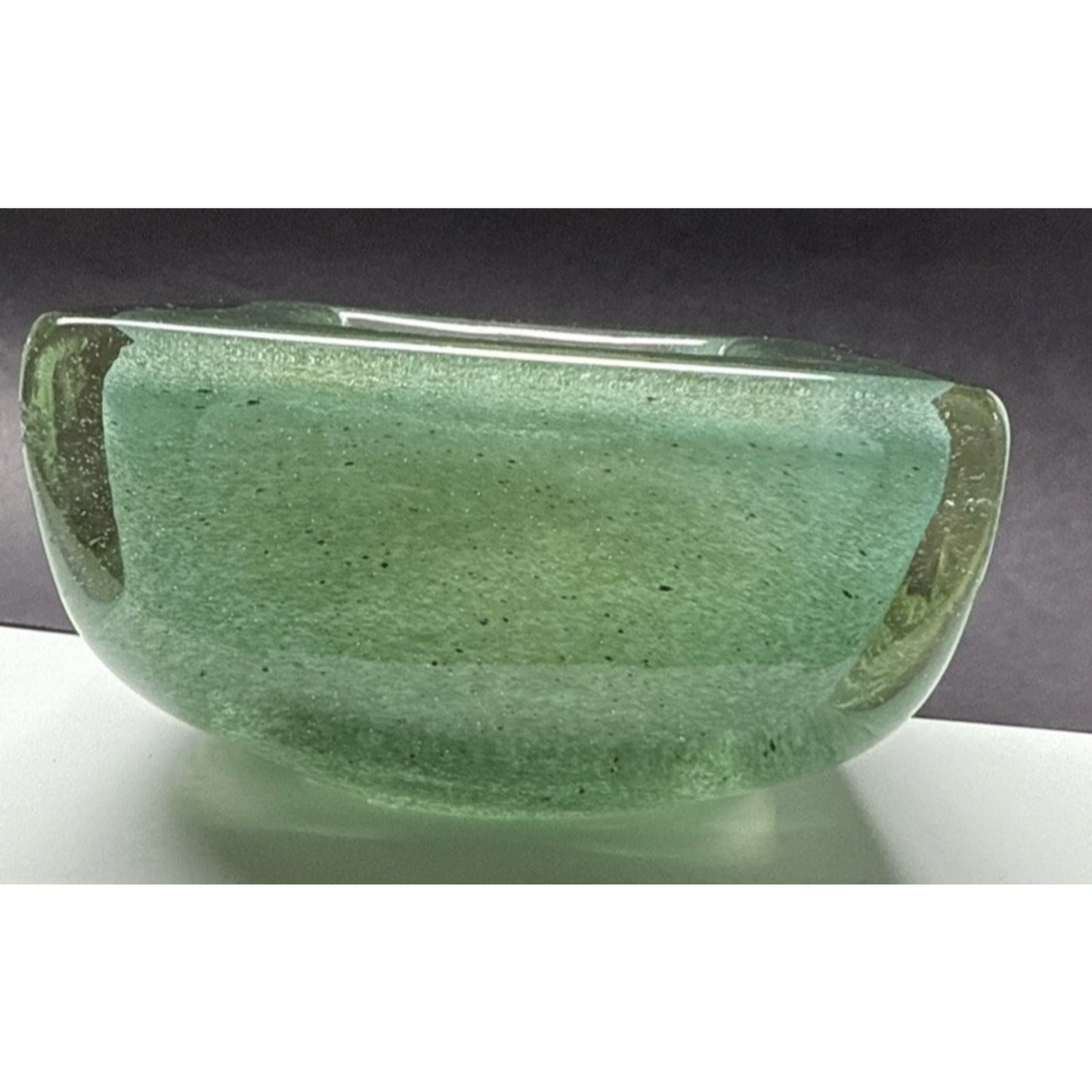 MCM Barovier Toso Eugenio or Aborigeni Art Glass Square Bowl Ashtray Gold Jade