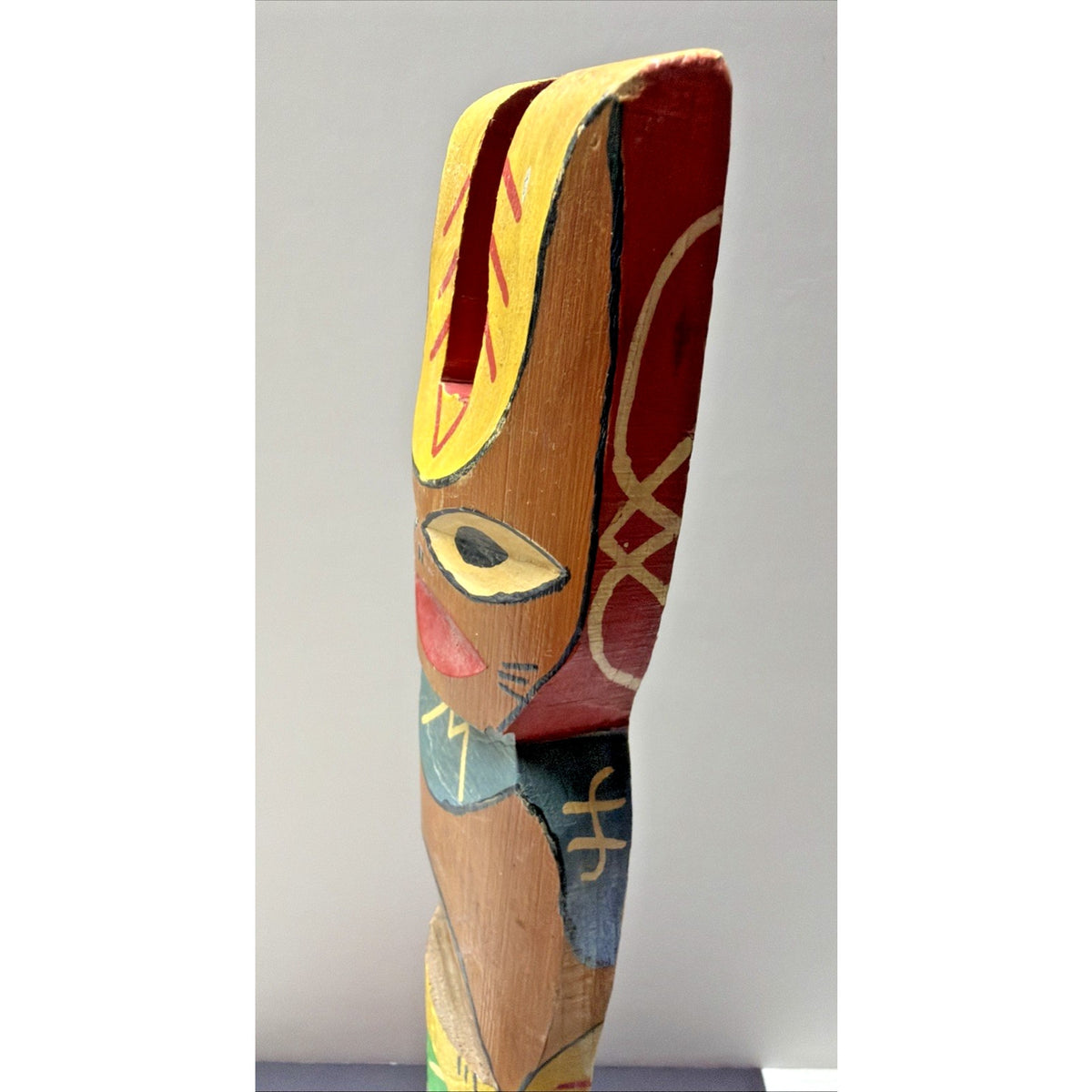 Old Hand Carved Painted Totem Pole Stacked Native Southwest As Is