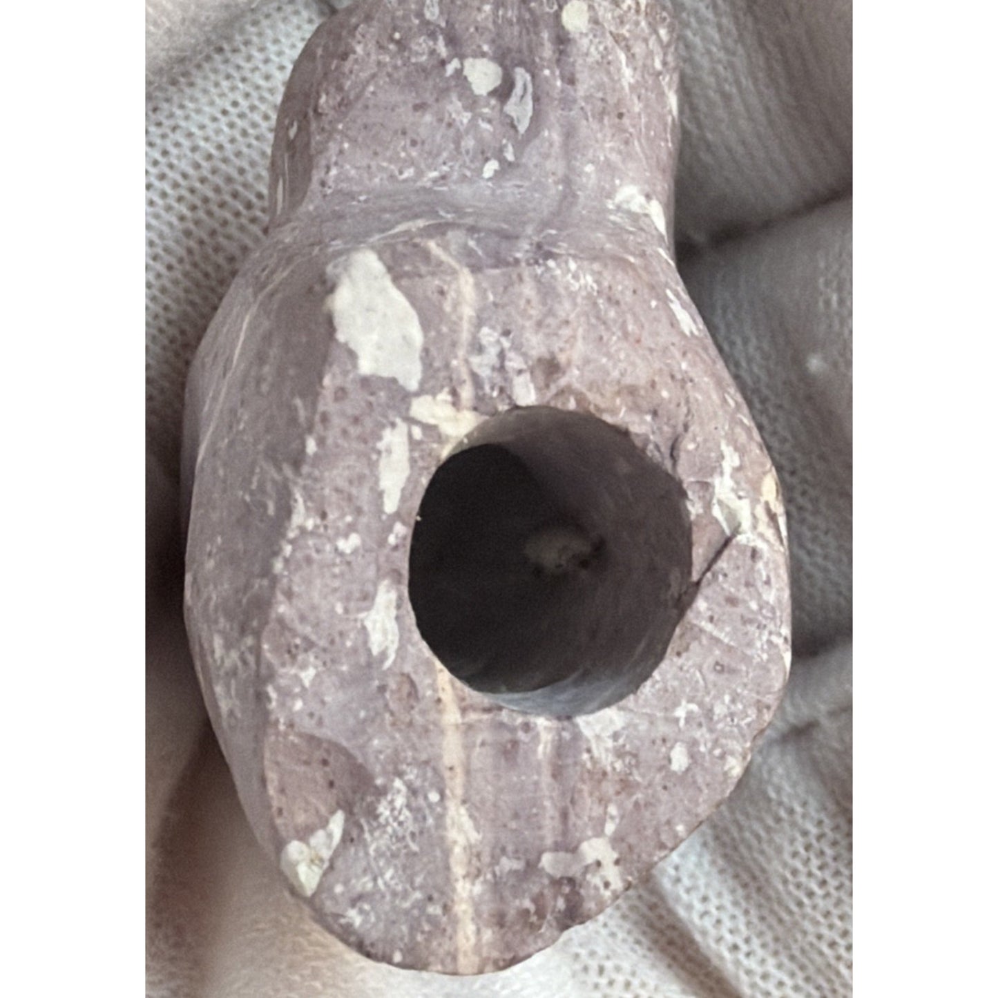 Old Native American Stone Carved Elbow Pipe L Shape Fragment Read