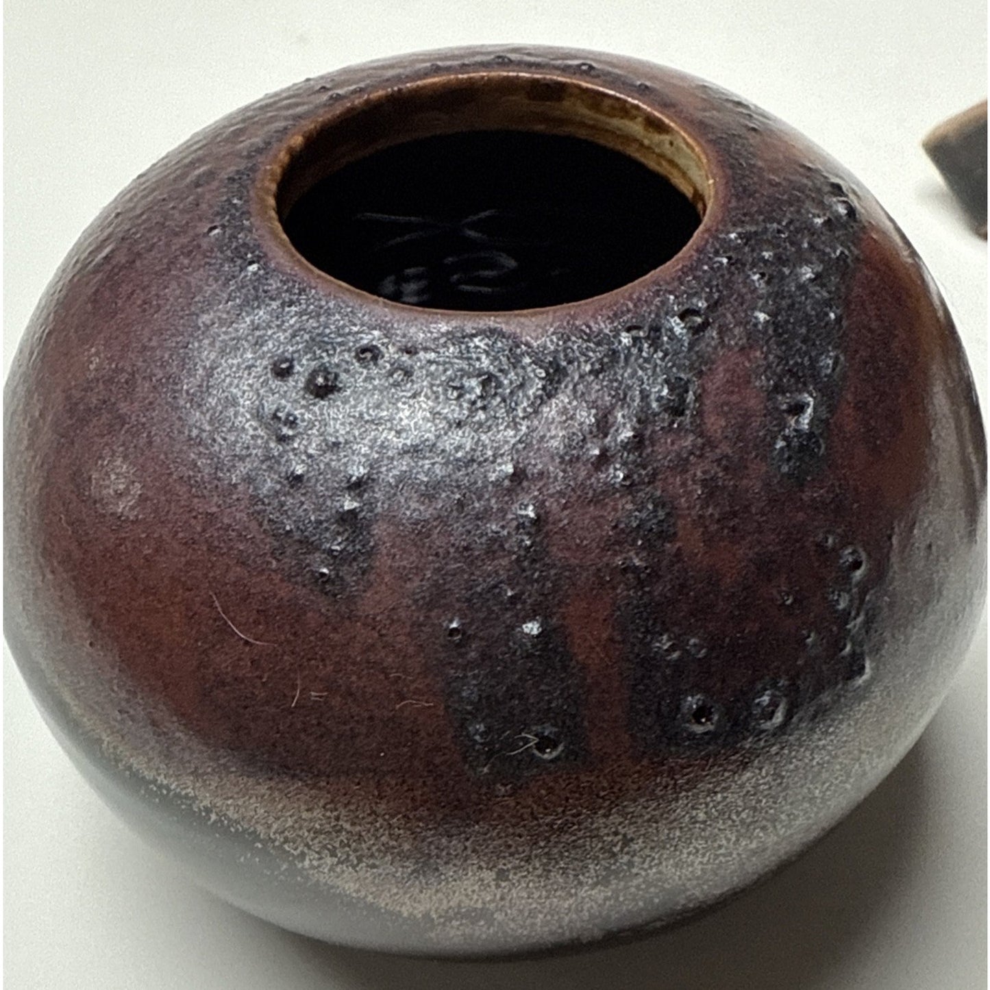 Modern J Wells Studio Art Pottery Stoneware Urn Handle Sugar Jar Covered As-Is