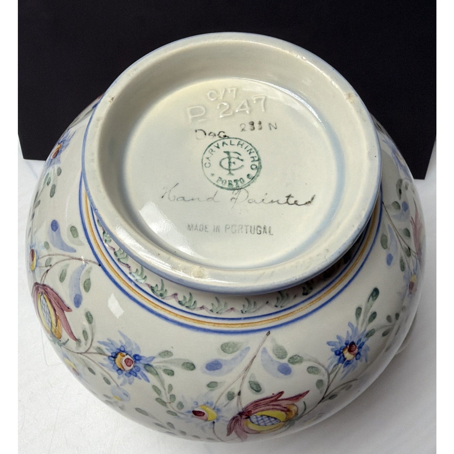Carvalhinho Porto C/7 P-247 Portugal Hand Painted Tureen Spoon Lid Ladle Bowl