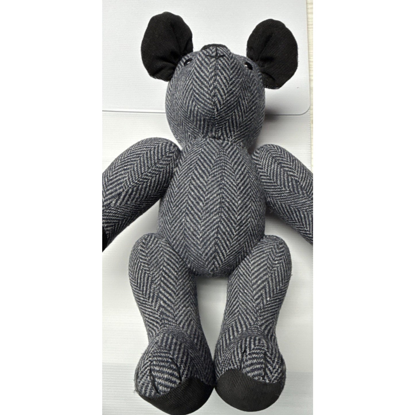 Handmade Tweed Teddy Bear Herringbone Jointed Corduroy Harris Read