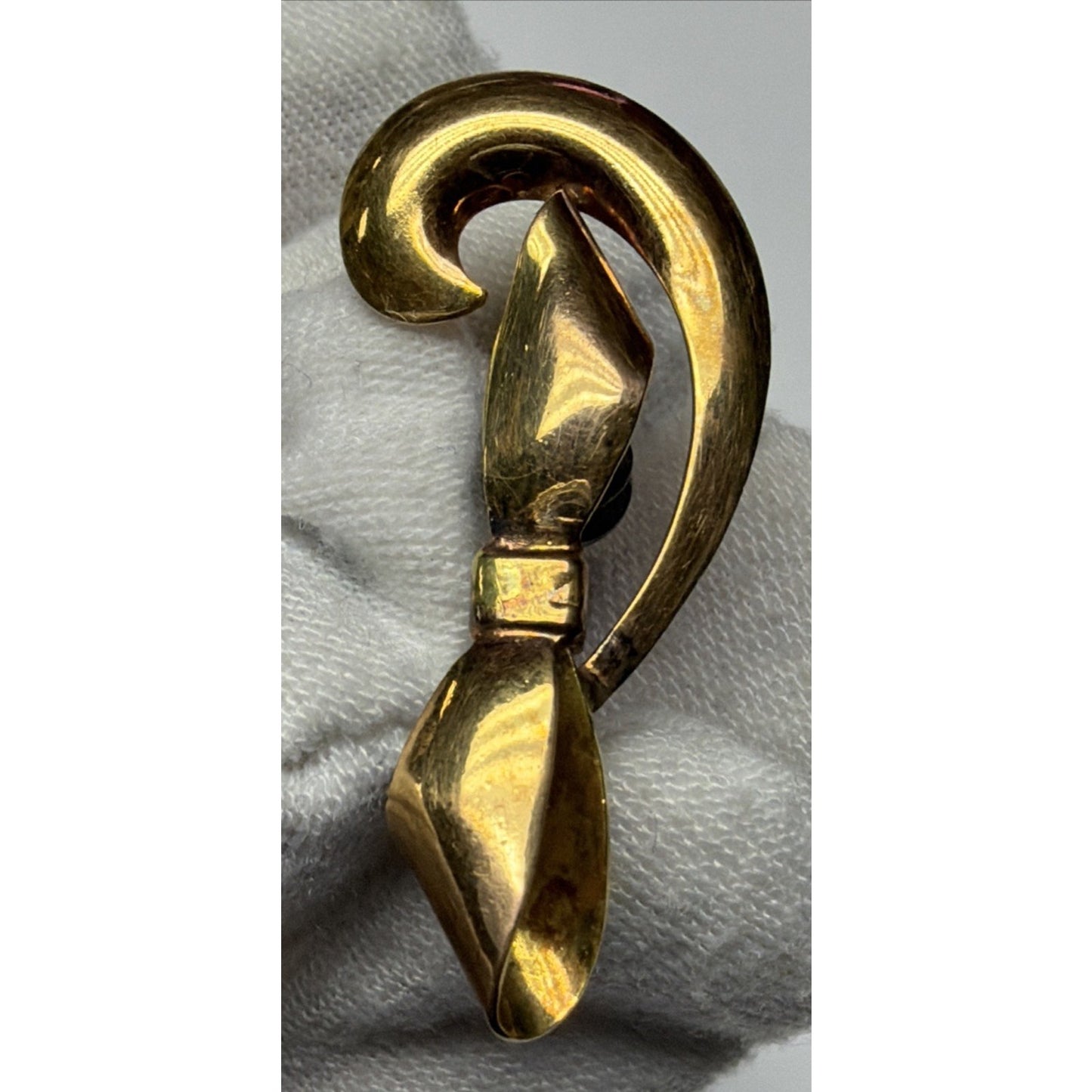 Vtg Carl Art 12k GF Screw Back Earrings Ribbon Bow Large