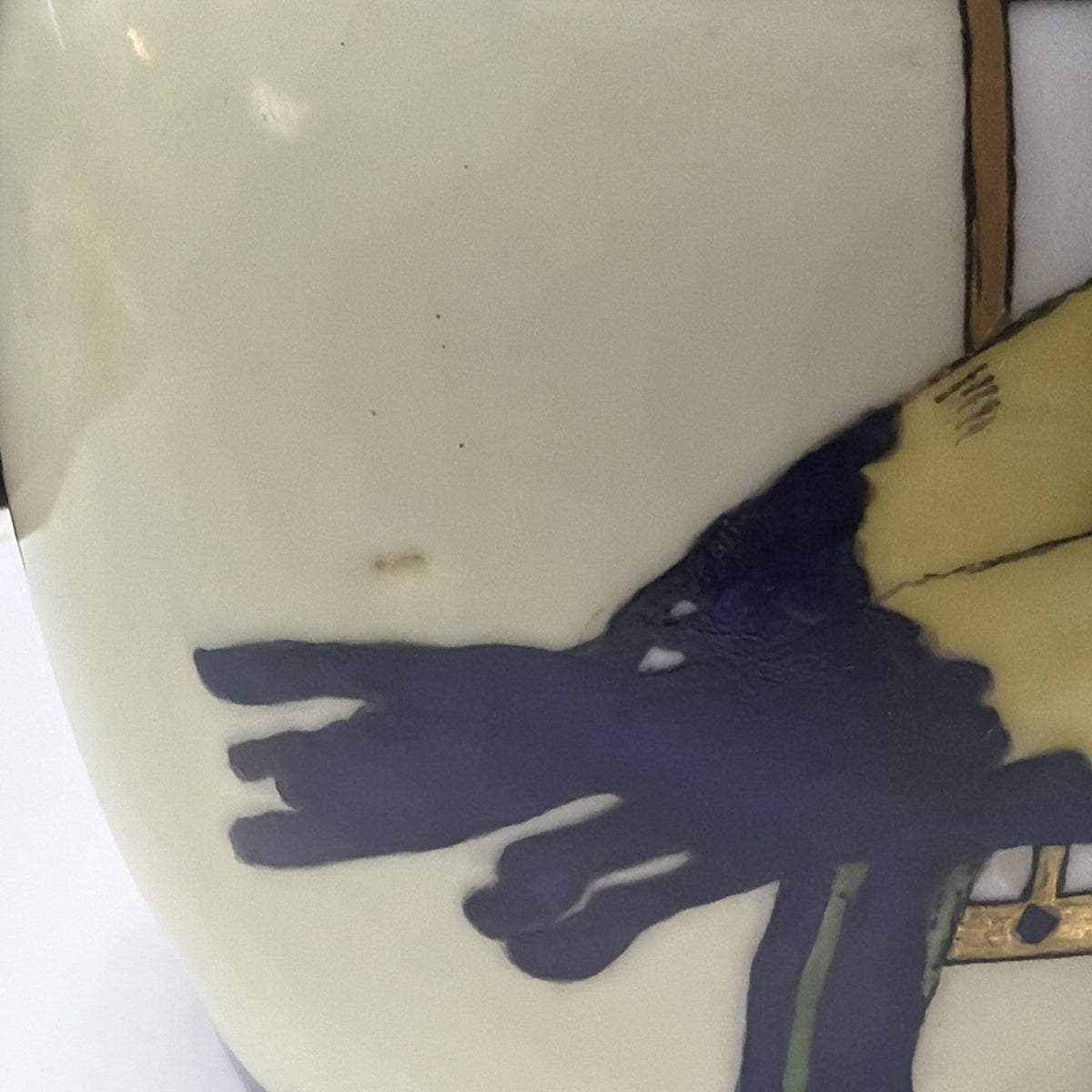 Antique Imperial Austria Hand Painted Parrot Jar Canister Humidor Lid As Is