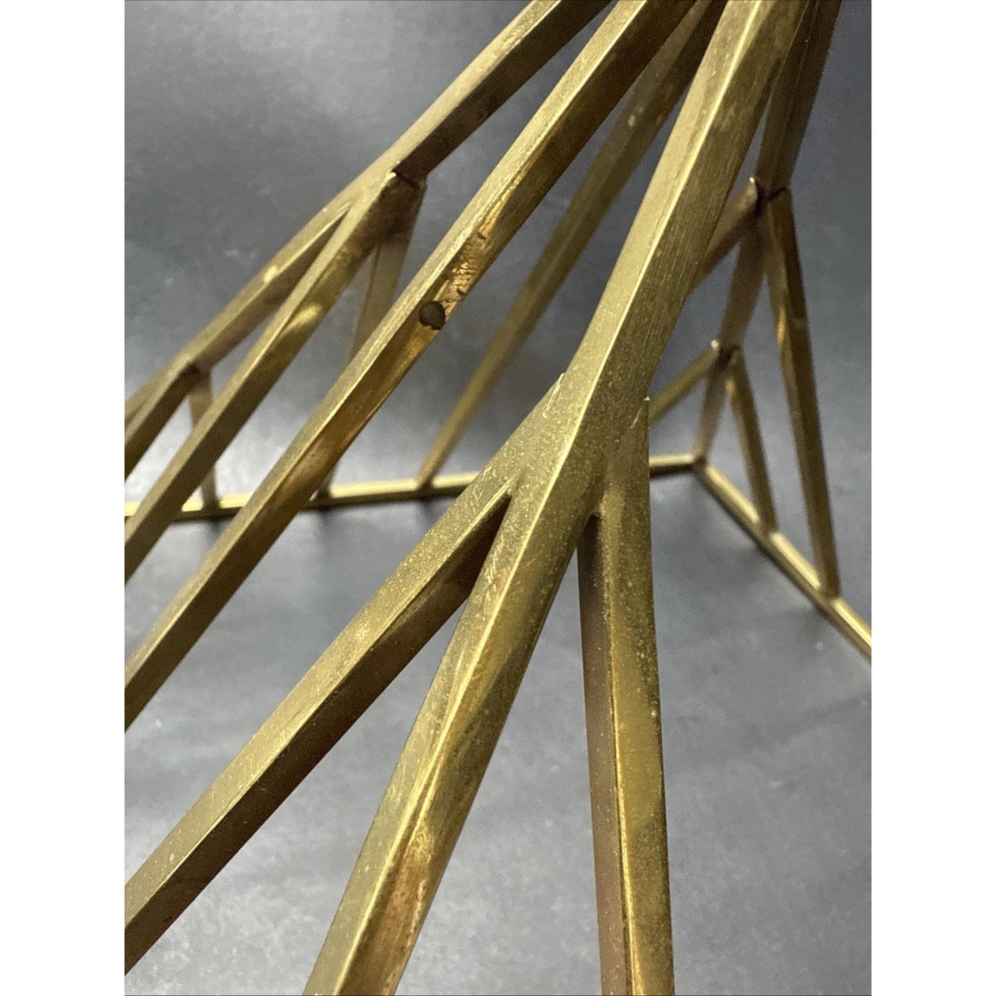 Lot of 2 Brass Geometric Architectural Pyramids Large As-Is