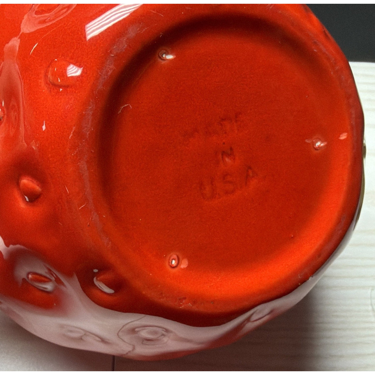 Vintage Metlox Pottery Poppy Trail Strawberry Cookie Jar Ceramic Canister 7"
