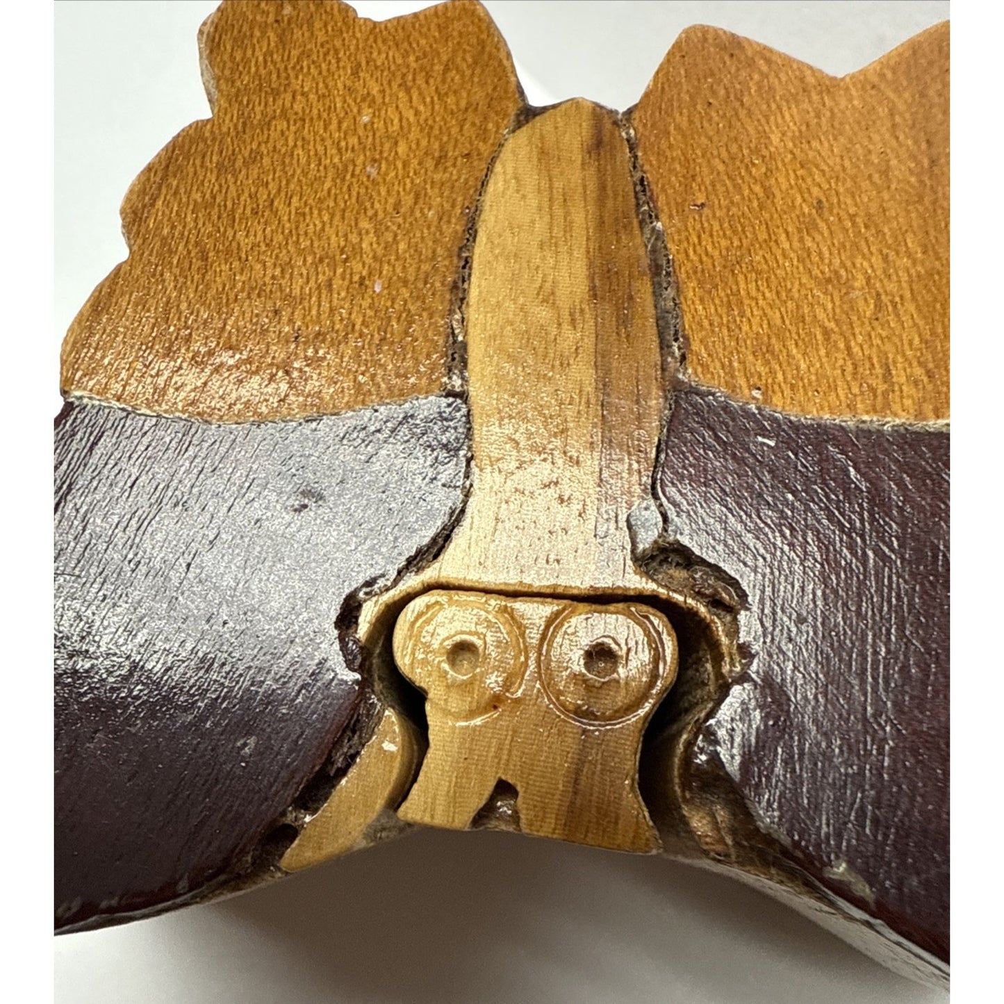 Vintage Butterfly Wood Carved Puzzle Box Trinket Jewelry Box As-Is