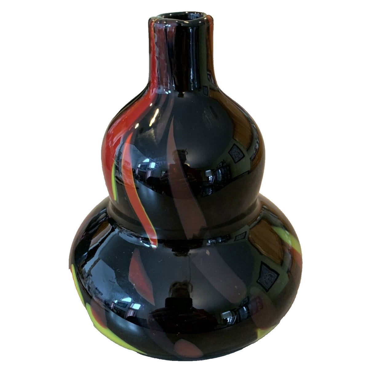Vintage Murano Glassware Art Glass Vase Sommerso Abstract Double Gourd Shape