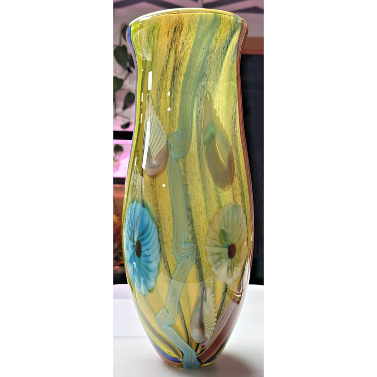 Vtg Cristalleria Ann Primrose D'Arte Murano Abstract Vase Millefiori Sommerso