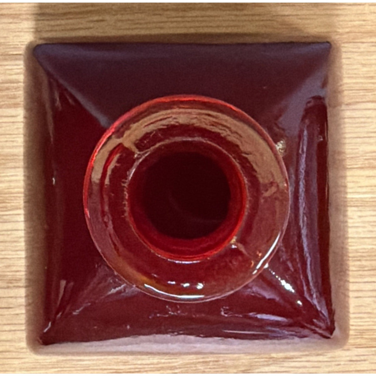 MCM Manganese Art Glass Ruby Red Perfume Bottle Stopper Dauber Italy As Is