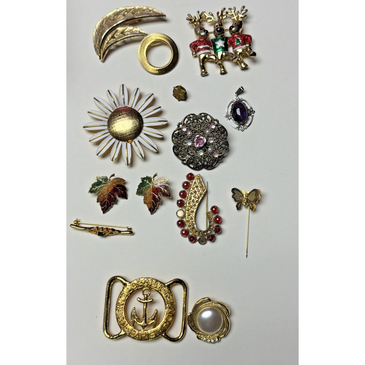 Vintage Modern Junk Jewelry Lot Craft Avon Lia Sophia Damage Wearable As-Is 2#